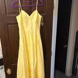 White House Black Market Strapless Yellow Dress